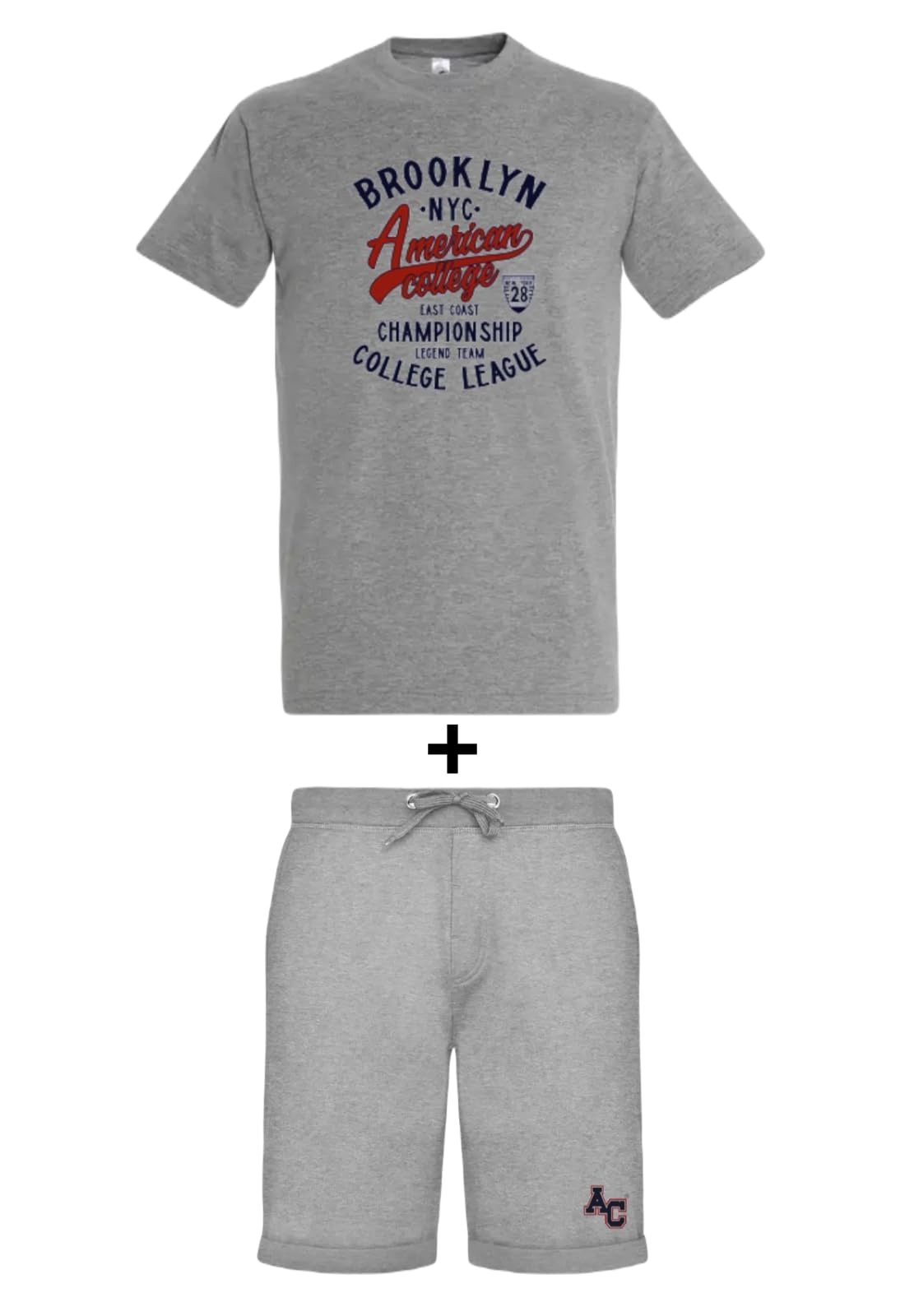 AMERICAN COLLEGE Ensemble 2 Pièces T-Shirt + Short Enfant - Coton Confort