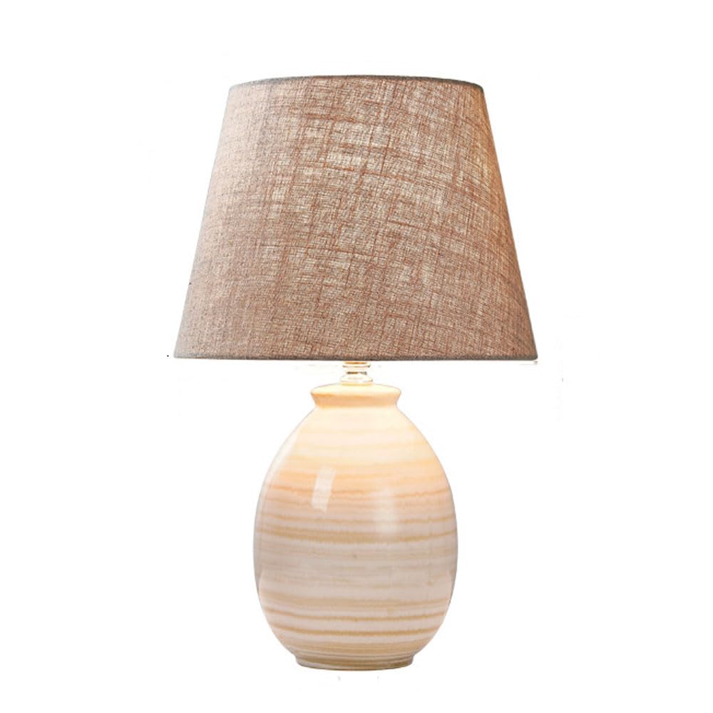 SANBDDLYY Hand-Painted Chinese Ceramic Table Lamp Warm Fabric Shade - Elegant E26 Indoor Lighting for Bedroom, Living Room, and Study(B)