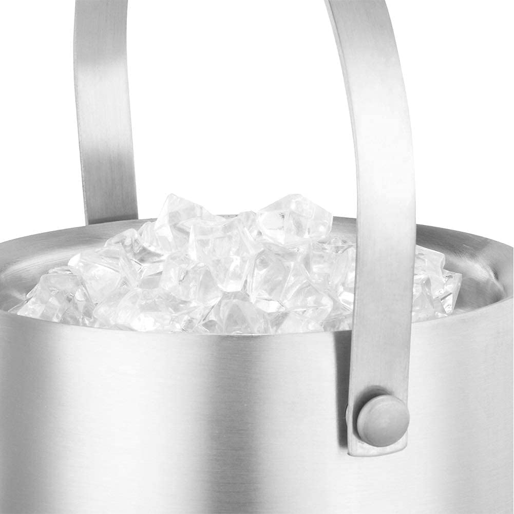 HSF 1.3L Cubos de Hielo Conjunto Material de Acero Inoxidable Cubo de Hielo con Pinzas de Hielo, Cerveza casera Cubo de champán Durable Cubo de Hielo Contenedor Cubiteras