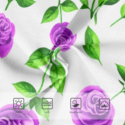 Purple Roses Leaves White Girl Panties Cute Toddler Underwear Floral Cotton Animal Undies Kids Briefs 2t3