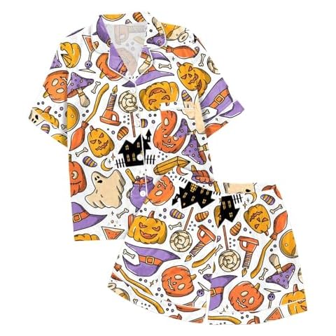 Children's Halloween Printed Short Pajama Set Cover