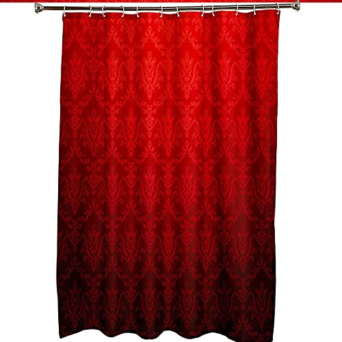 Rideau de douche anti moisissure 180x180cm rouge imperméable lavable - 7