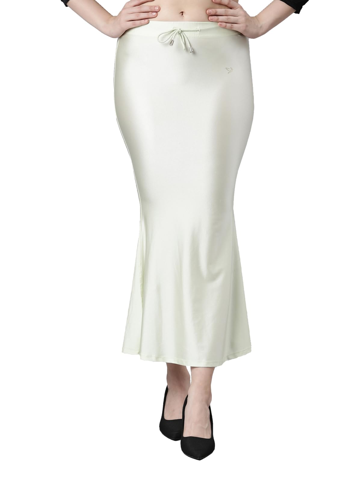 TWIN BIRDS Solid Coloured Silky Soft Stretchable Nylon Elastane/Shimmer Fabric Saree Shaper/Shapewear/Saree Silhouette for Women