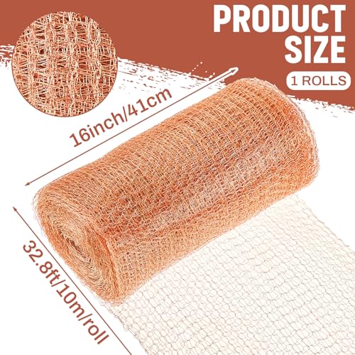 Image of Gisafai 16' X 33 ft Copper Mesh Roll for Rodent Control, 1 Roll