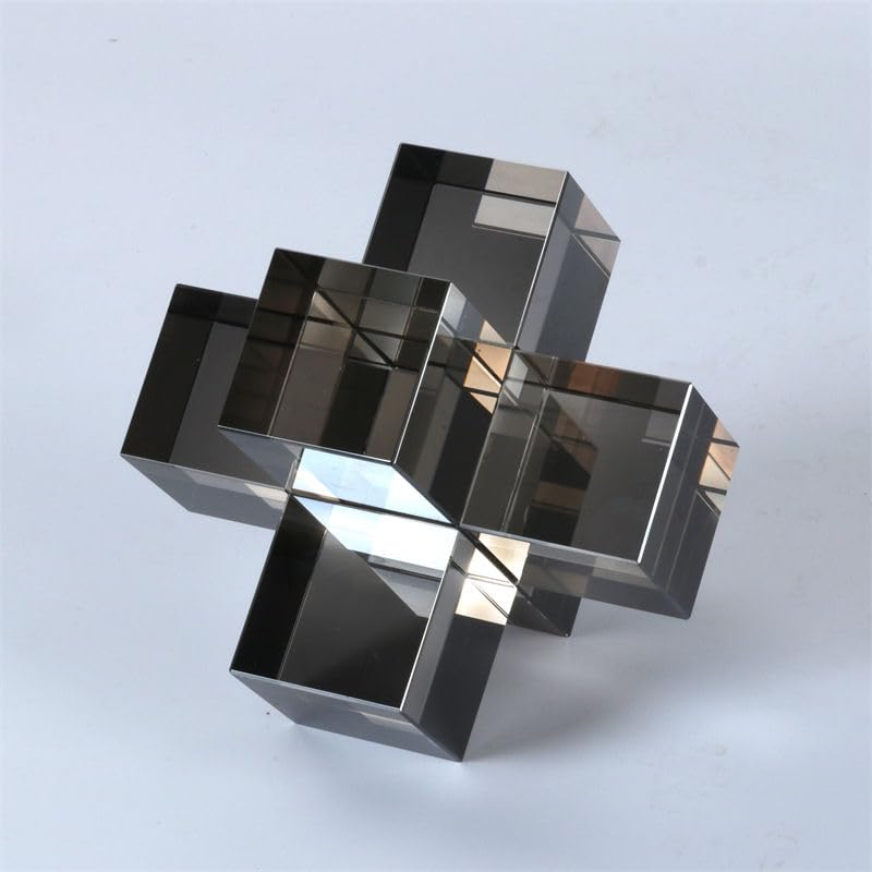 Estatua geométrica moderna minimalista de cristal negro miniatura 4