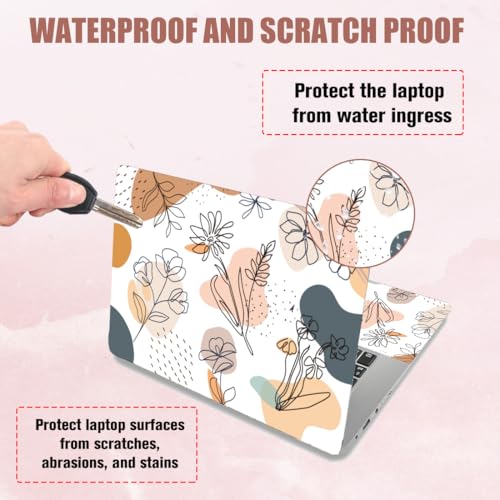 Calcomanía bohemia para laptop de 13 y 14 pulgadas adhesivo vinilo floral extraíble universal 3
