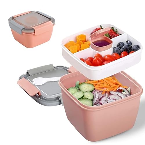 Pecewlos Fiambrera Bento Box, 1500ML, 3 Compartimentos, Apta para Microondas