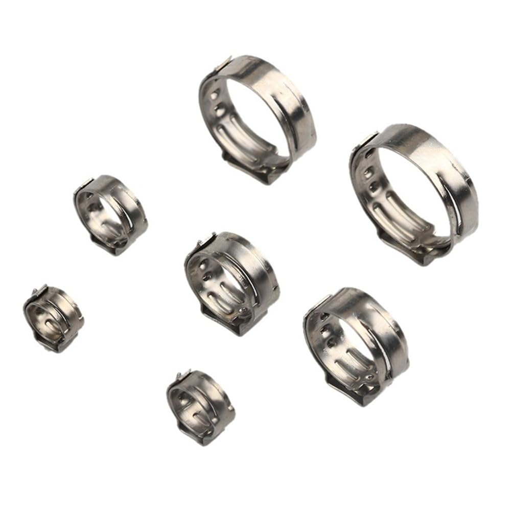 Rohrschellen, 10 Stück, Edelstahl 304 Einohrklemmen, mittlere Größe, Schlauchschellen-Set für Sanitär, HVAC, 37,8, 41,0 mm