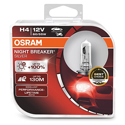 Osram 64193NBS-HCB Night Breaker Phare Halogène Silver H4-12 V- Set de 2, Duo Box