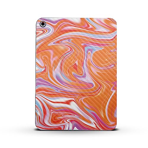 Image of MightySkins Carbon Fiber Skin Compatible with Apple iPad 10.9 inch 10th Gen (2022) Full Wrap Kit - Orange Swirl | Protective, Durable Textured Carbon Fiber Finish | Easy to Apply | Made in The USA