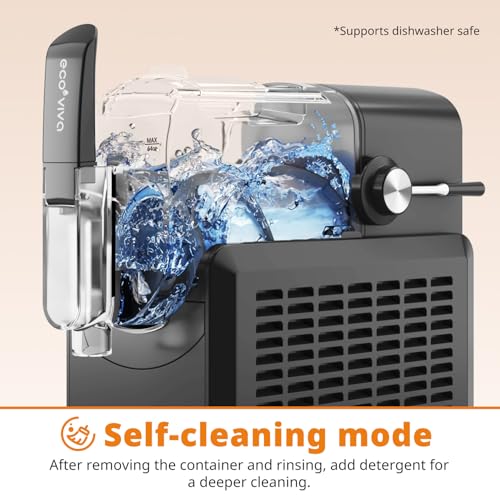 Ecoviva Slushie Machine 88 oz Color-Screen Slushy Machine, Professional Frozen Drink Maker, Flashfreezing Technology, No Ice Needed, 5 Preset Settings, Margarita, Cocktails, Milk Shake, Frappé, Black
