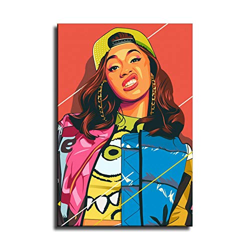 FANER Posters of Cardi b Hip-hop Posters Art Canvas Print Home Decor Paintings Wall Art Pictures Posters Presents Bedroom Decor Posters