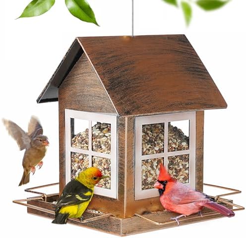 Bird Feeders, Heavy Duty Metal Bird Feeder for Outdoors Hanging, ...