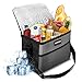 Produktbild Kühltasche Picknicktasche Thermotasche Lunch Tasche isolierte SANNE Kühlbox Lebensmitteltransport für Büro Arbeit Outdoor Camping Reisen, Eistasche klappbar faltbar 10L27x17x21cmgrau