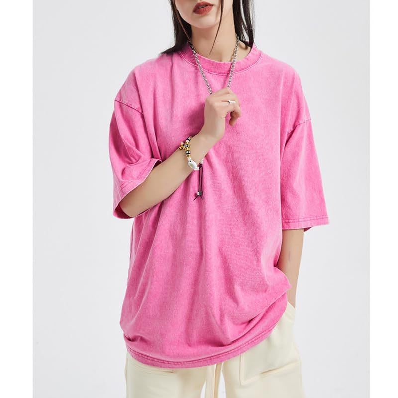 T-Shirts Pack:Unisex Cotton Crew T Shirts Bulk Short Sleeve Heavyweight Vintage Tees Mix Colors Clothes Basic Tops4