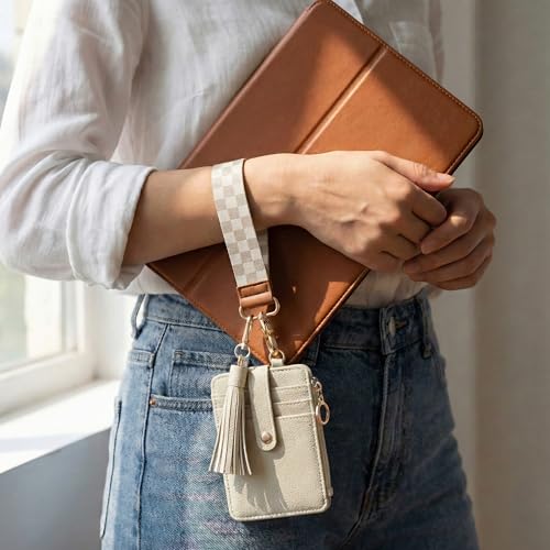 Image of Stylish Wristlet Keychain Wallet for Women, Slim Zipper Credit Card Holder