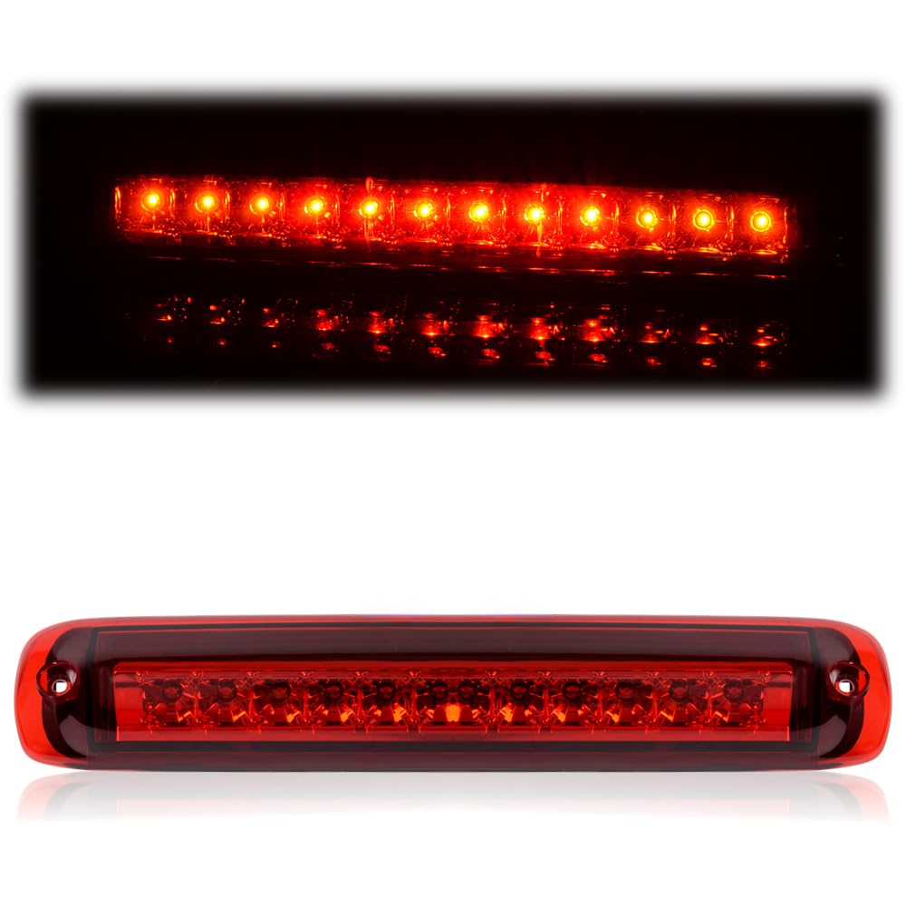 G-PLUS LED 3rd Third Tail Brake Light Cargo Lamps Compatible with Chevy Silverado GMC Sierra 1500 2500 3500 1999-2006 Red Lens