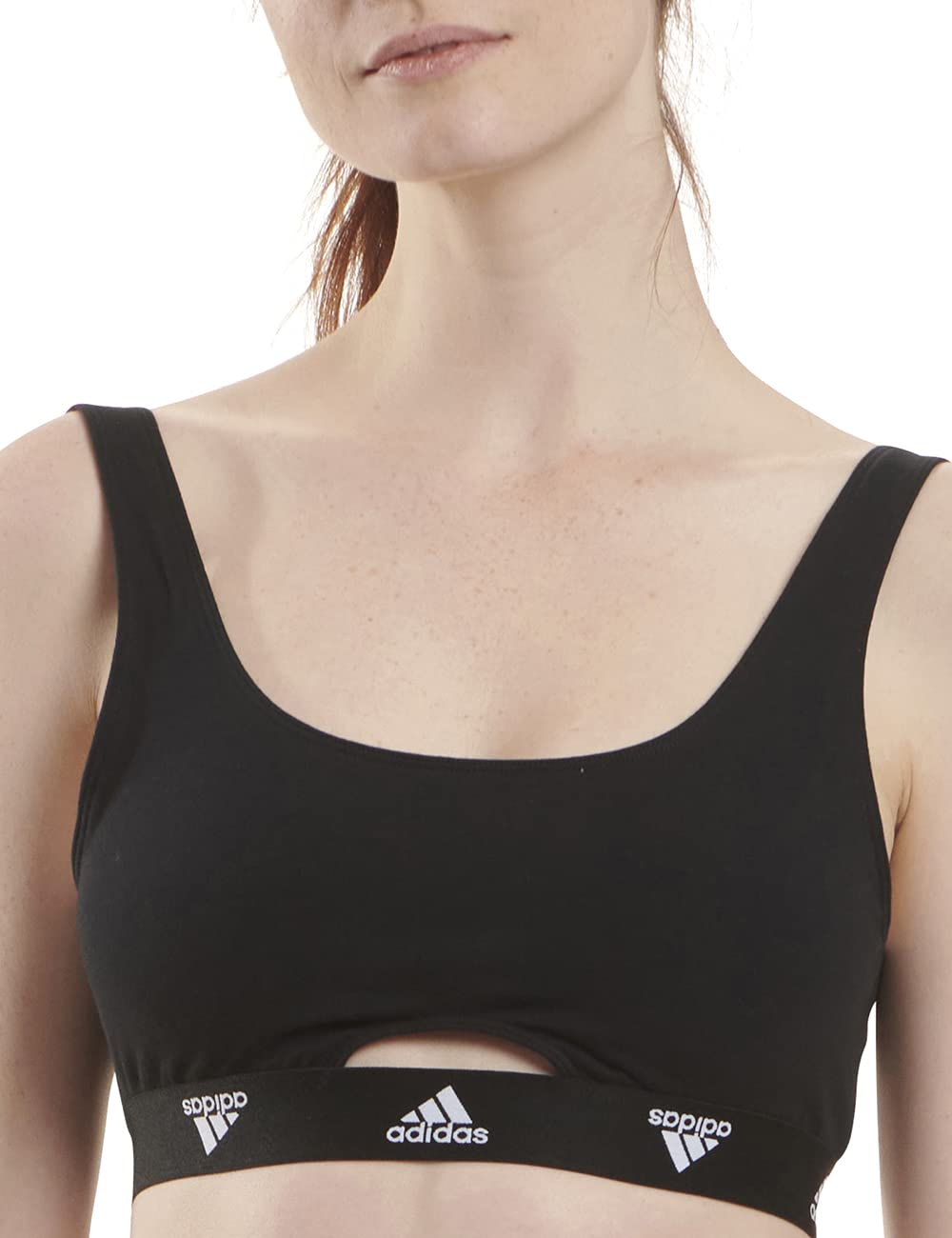 adidas Sports Underwear Women's Scoop Bralette Bustier, Black, L