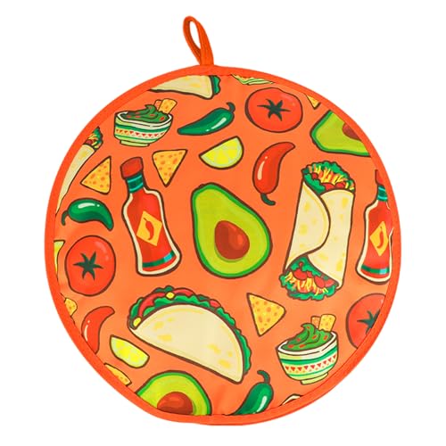 AUVCAS 12-Inch Insulated Microwave Tortilla Warmer Orange