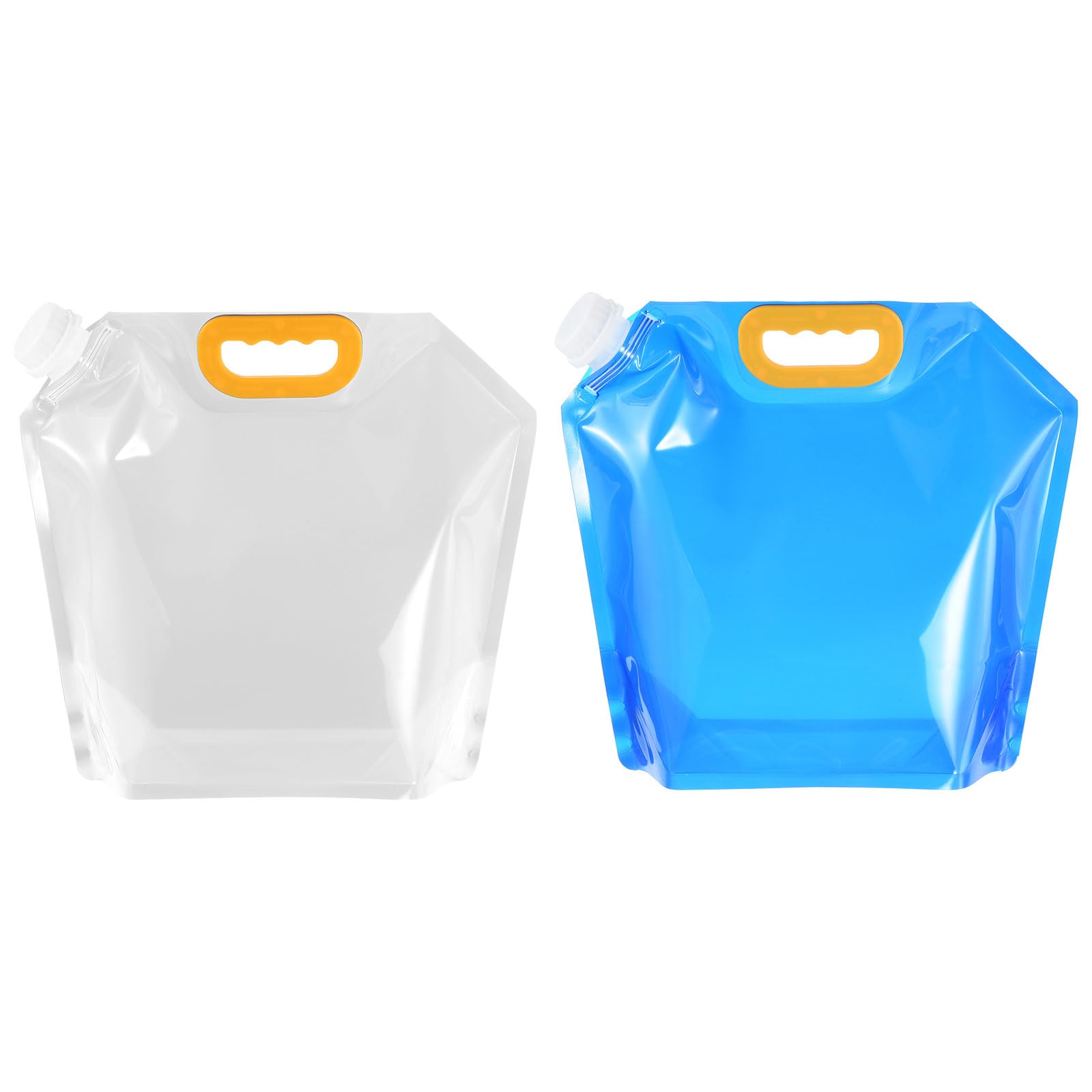 PATIKIL 1.3 Gallon Collapsible Water Container Bag, 2 Pack Plastic Storage Jug Folding Water Bag for Camping Hiking