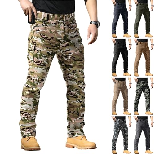 lcyhony Tactical Cargo Pants for Men Ripstop Stretch Waterproof Hunting Pants Big and Tall Military Hiking Pants with Pockets