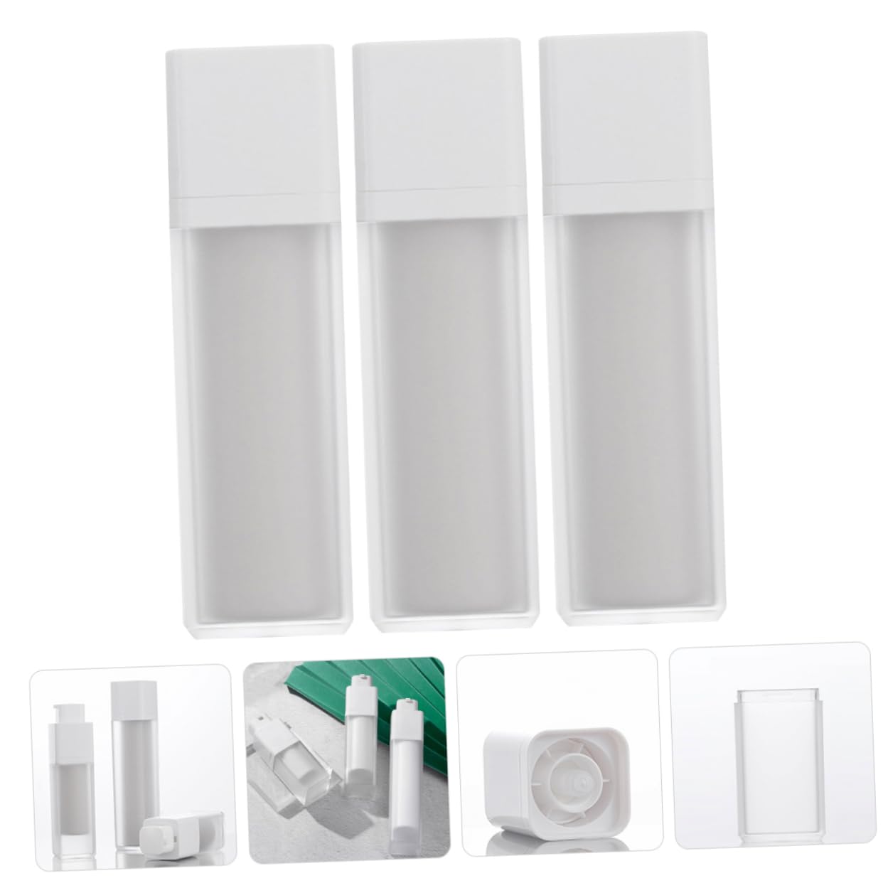 Gatuida 3 Botellas de Viaje Bomba sin Aire Rellenables de 50ml Material As y PP Envases Prácticos para Crema y Loción Ideales para Coche y Viaje