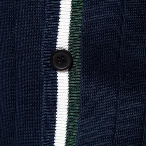 Mens Cardigan Sweaters Button Down Warm V Neck Lightweight Contrast Long Sleeve Sweater Knit Pullover Overcoat4