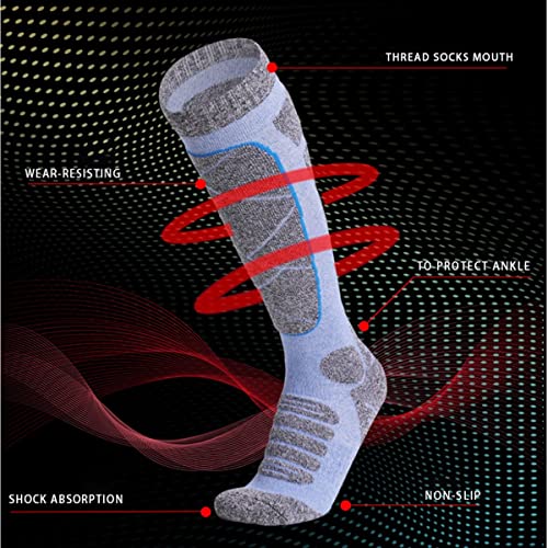 Sportcompressiekousen Lange buis Ski Sokken 3 Paar Buitensporten Dikte Bergbeklimmen Sokken Handdoek Bodem Lange Buis om zweet te absorberen en warm te blijven Voor Mannen En Vrouwen - Afbeelding 4