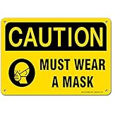 Blechschild Warnung: Maskenpflicht Tin Sign Türschild Wandschild Metallschild Nostalgic Vintage...