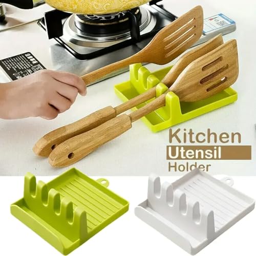 Image of Multifunctional Spatula Rack, Spoon & Pot Cover Holder, Kitchen Storage Organizer for Utensils - GREY