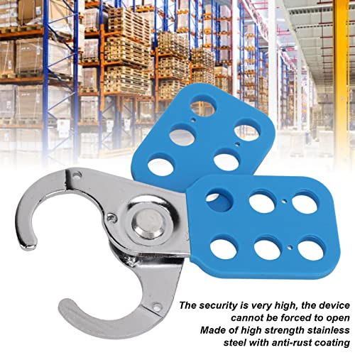 Image of Lock Out Tag Out Hasp, HS-01 Stainless Steel Tamper Proof Lockout Haspwith Nylon Handle, 25MM Hasp Lock with 6 Holes Interlock for Group Locking Applications, Home Industry