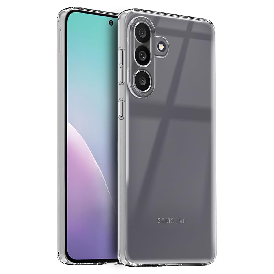 Image of Fashionury Crystal Clear Case for Samsung Galaxy M56 5G | Yellowing Resistance | Transparent TPU Silicone | Raised Camera Lips | Slim Transparent Cover