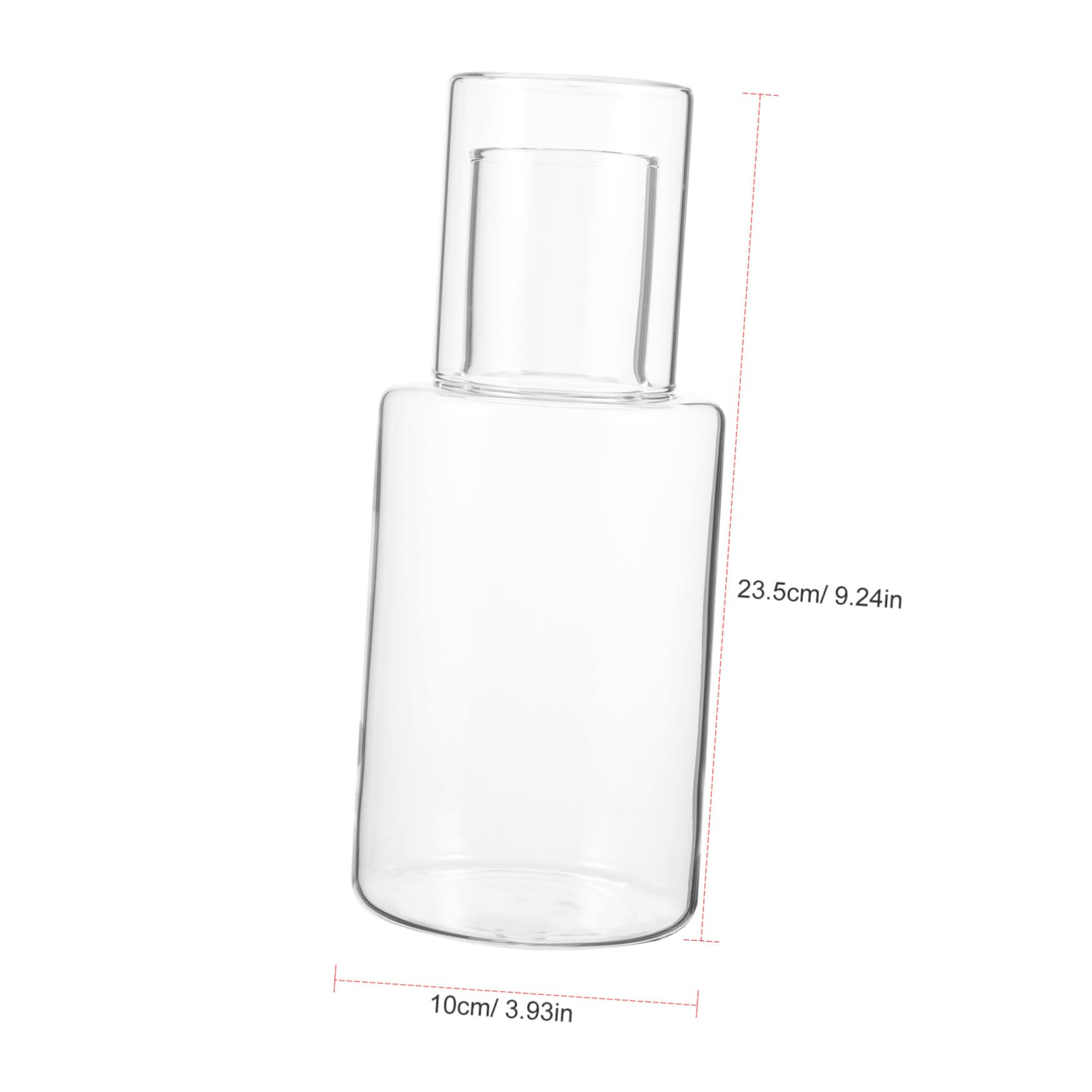 1 Satz Glas Wasserkaraffe mit Becher, 1100ml, für Schlafzimmer