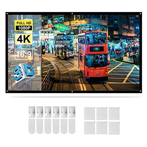 Docooler 70'' Portable Projector Screen HD 16:9 White 70 Inch Foldable Diagonal Projection Screen Home Theater for Wall Projection Indoors Outdoors Cover