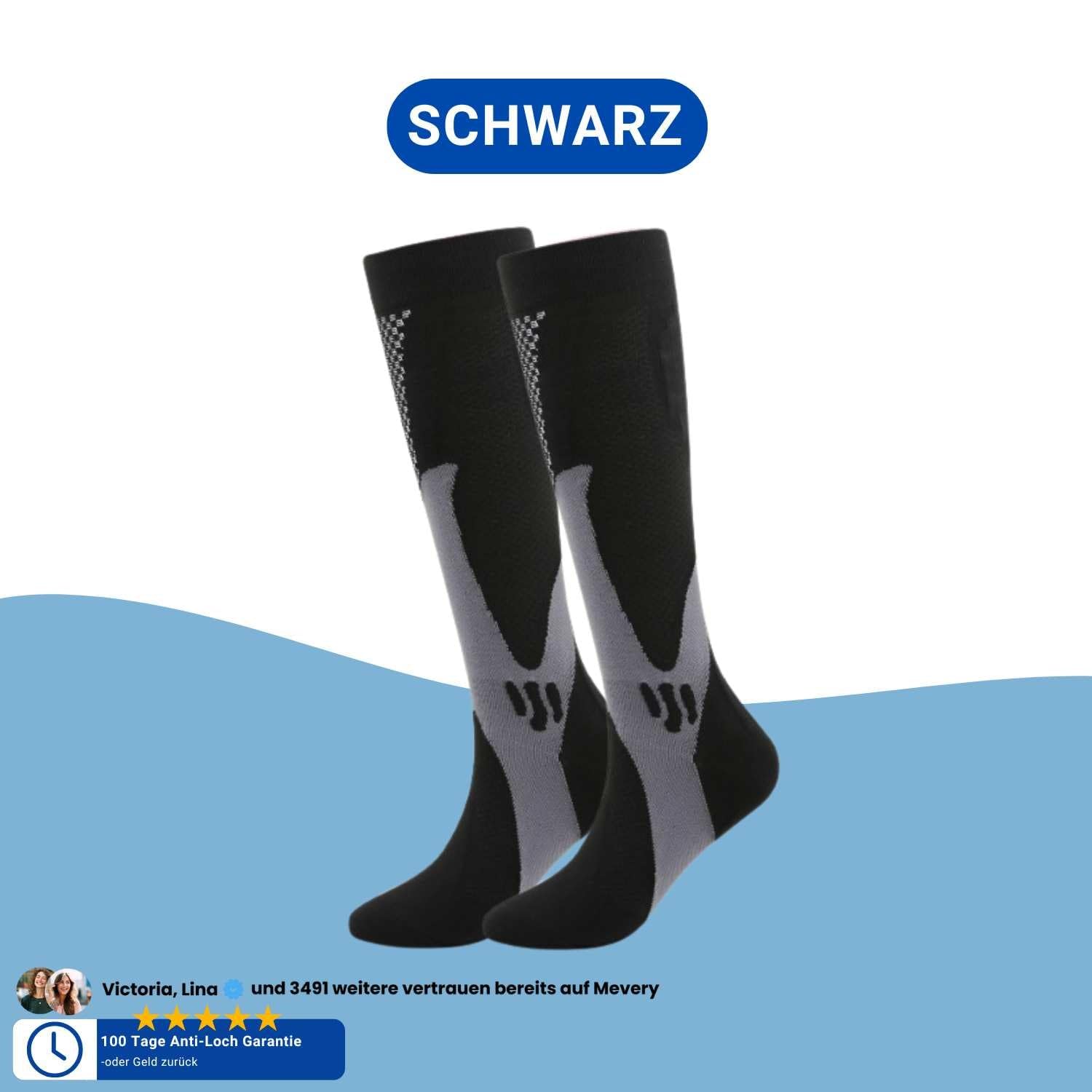 Mevery - Kompressionsstrümpfe Kompressionsstrümpfe für Damen und Herren - 3 Paar Kompressionsstrümpfe ideal für Sport, Laufen, Reisen, Fitness und Fußball - Erhöhen Sie Ihre Leistung