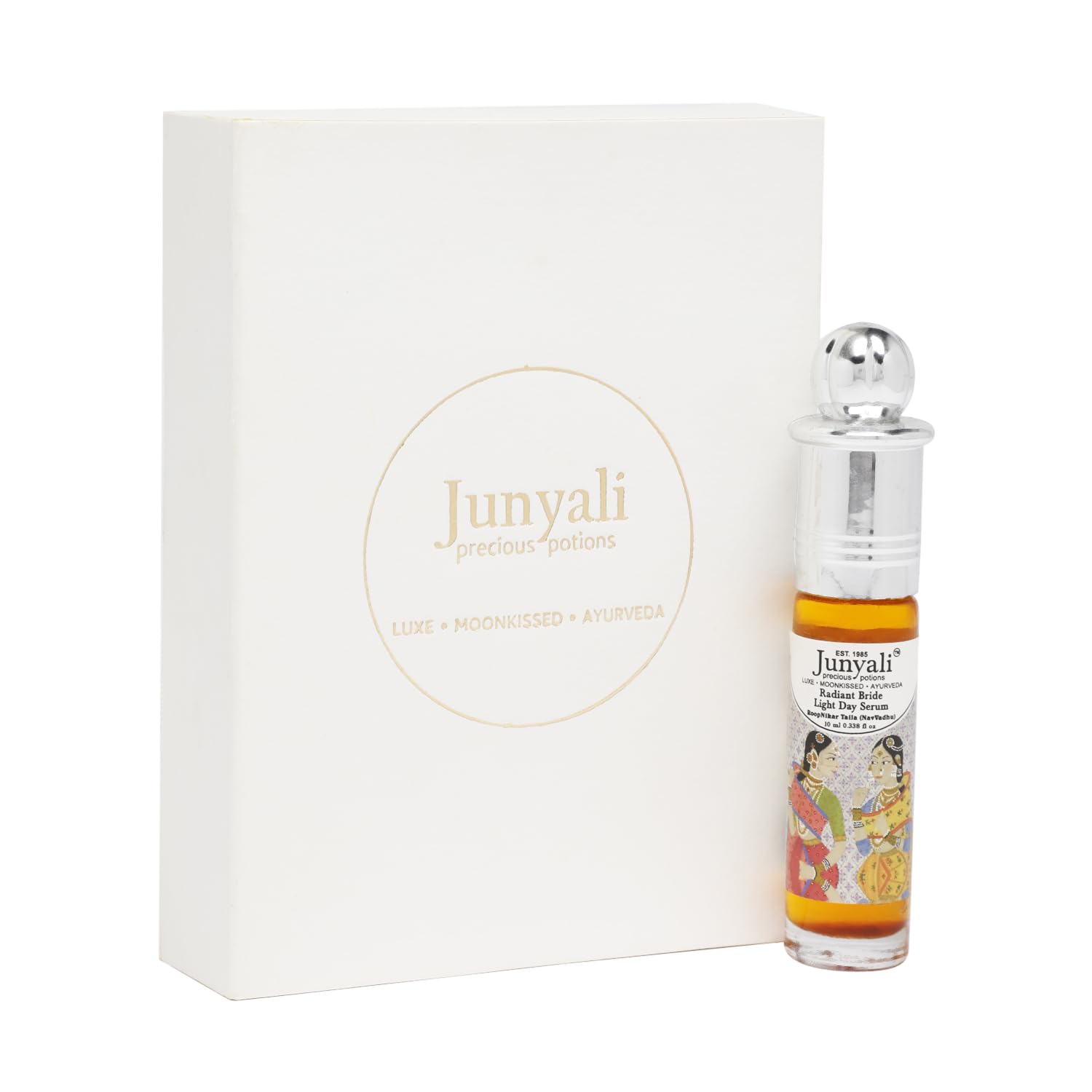 Junyali Radiant Bride Light Day Serum| RoopNikar Taila - 10ml Rose, Sandalwood, Neroli for Diminishes Fine Lines, Lightens Pigmentation, Increases Collagen - Vegan, Ayurvedic Natural 1