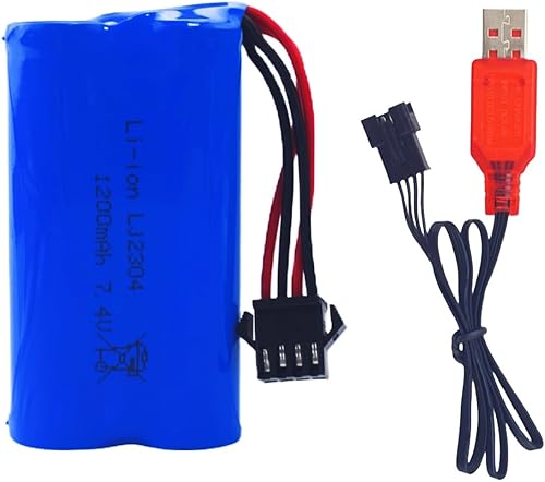sea jump 7.4V 1200mah SM-4P enchufe batería recargable con cable de carga USB para EC08 RC juguete coche modelo todoterreno vehículo escalada deriva