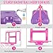 Kids Basketball Hoop with Stand, Adjustable Basketball Set, Toddler Basketball Toys for Boys Age 3 4 5 6 7 8, Indoor Outdoor Backyard Sport Game Gifts Pink