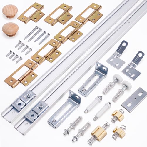 Kits de Herrajes para Puertas Plegables con 2 Rieles de 30 Pulgadas para Clóset | Compatible con Puertas de 60 Pulgadas, Kit de Reparación con Guía de Ensamblaje para Puertas de Clóset miniatura 1