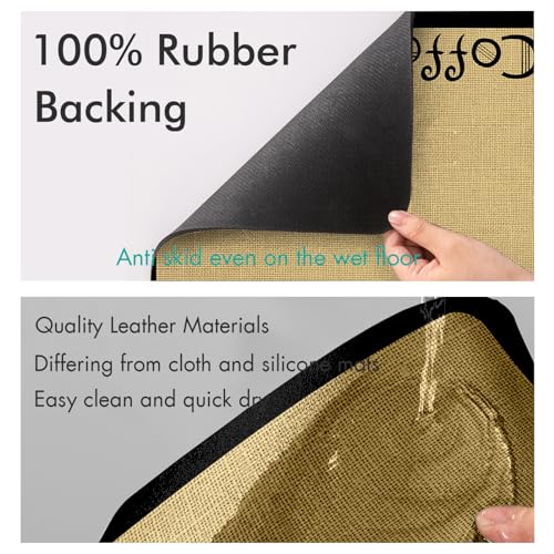 Image of LIMNUO Coffee Mat Coffee Hide Stain Absorbent Drying Mat with Waterproof Rubber Backing Fit Under Coffee Maker Coffee Machine Coffee Pot Espresso Machine (Coffee Time, 12 inchx19 inch)