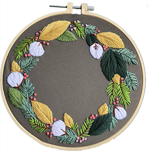 Image of Abillyn 3 Pack Embroidery Starter Kit Flower Stamped with Printed Pattern Cross Stitch Embroidery Kits (Flower 3 Pack)