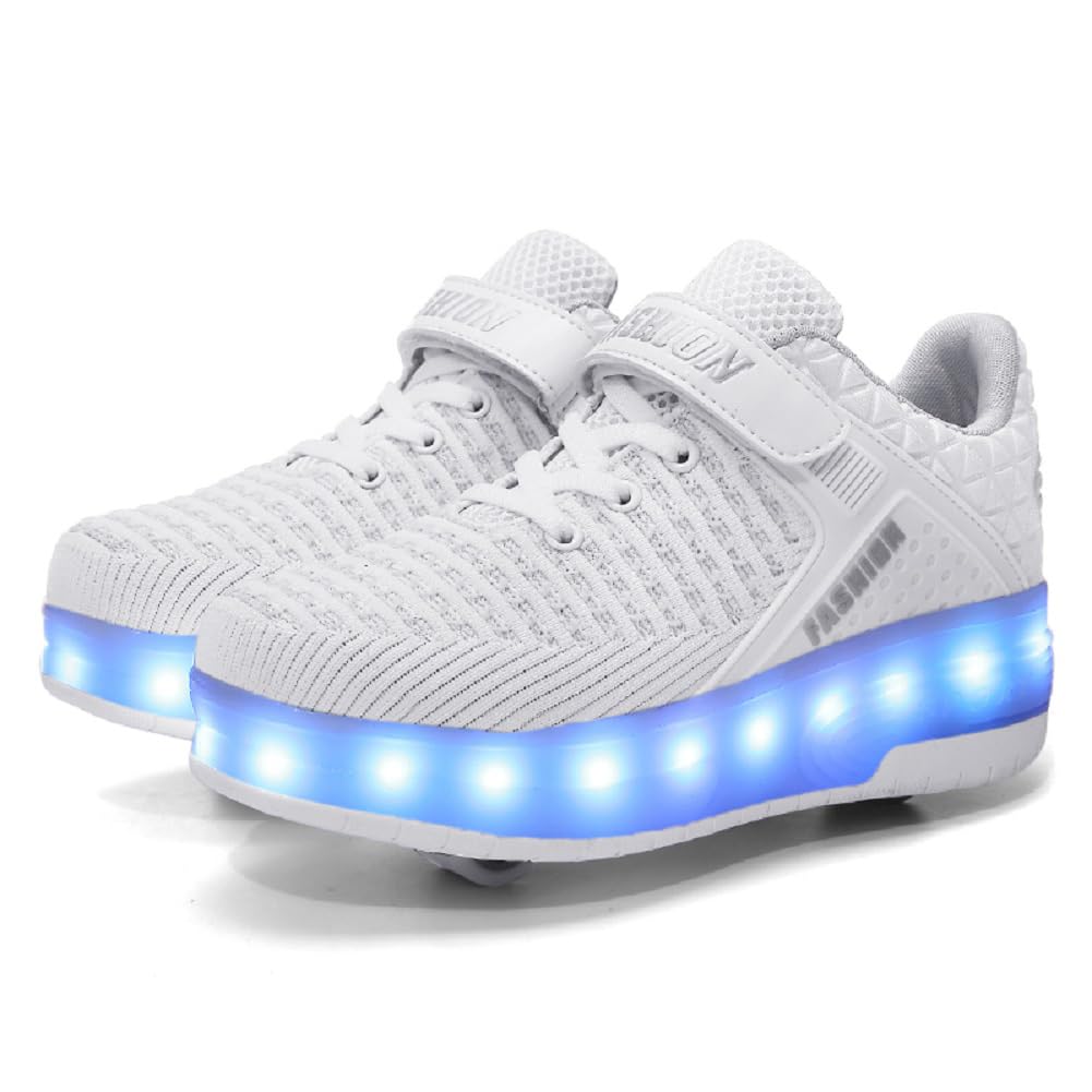 Kids LED Roller Skate Shoes with Single Wheel Light up Roller Shoes Gift for Girls Boys Children