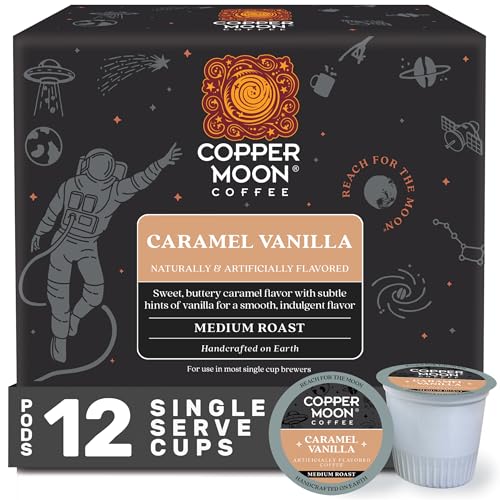 Image of Copper Moon Single Serve Coffee Pods for Keurig K-Cup Brewers, Medium Roast, Caramel Vanilla Blend, 12 Count