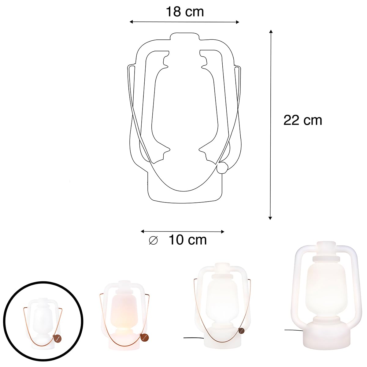Qazqa storm - LED Palo da giardino Moderno - 1 luce - H 220 mm - Bianco - Design - Illuminazione esterna