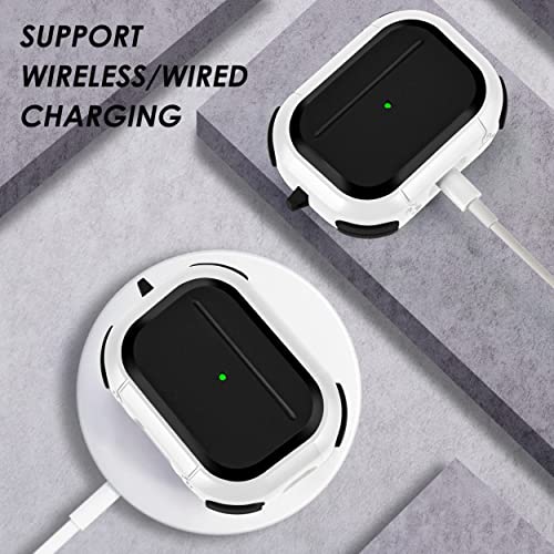 Image of Hybrid Armor Case Cover for Apple Airpods Pro 3 (2025), Rugged, Shockproof, with Heavy Duty Carabiner (Armor White)