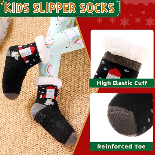 SeeyAN Kids Slipper Socks Fuzzy Socks For Boys Girls Warm Thermal Winter Non Slip Home Socks With Grips4