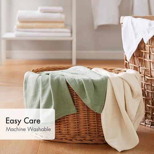 Madison Park Twin Size Summer Blanket, Sage Green, 70% Rayon from Bamboo - image 8