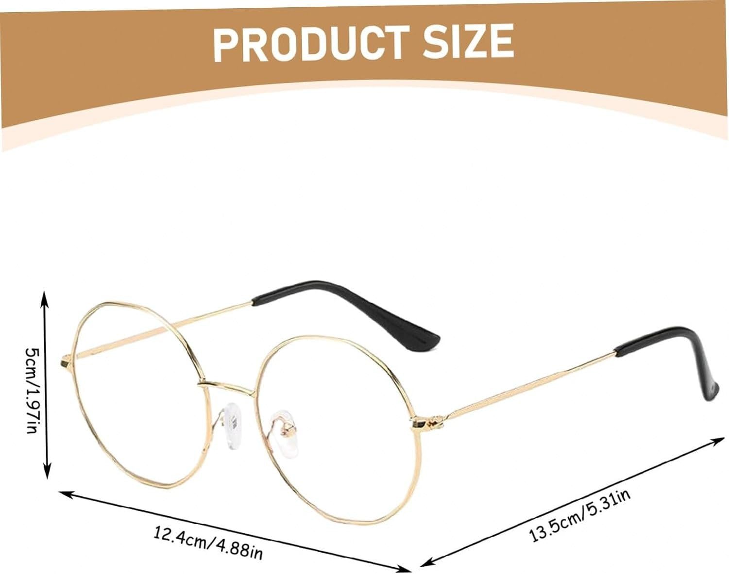 Lunettes de Vue Rondes métal doré sans Correction Femme Homme