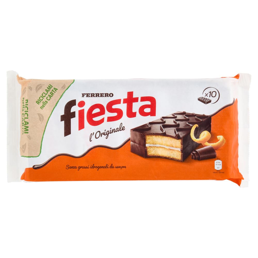 Italian Gourmet Fiesta l’Originale – Gâteaux chocolat & orange, snack goûter individuel, biscuits génoise fourrée crème, pack familial 12 x 360 g (120 pièces) + Italian Gourmet Polpa