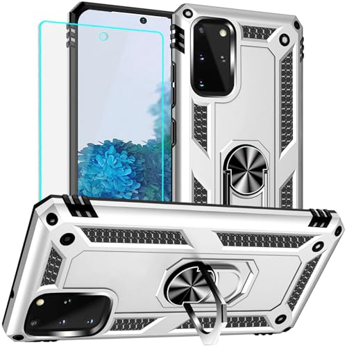 Coque pour Samsung Galaxy S20 Plus argent antichoc étui rigide avec vitre HD